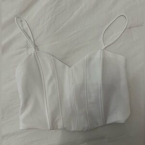 Zara White Corset Top With A Sweetheart Neckline